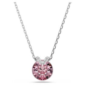 Bella V-hanger, ronde slijpvorm, roze, gerhodineerd