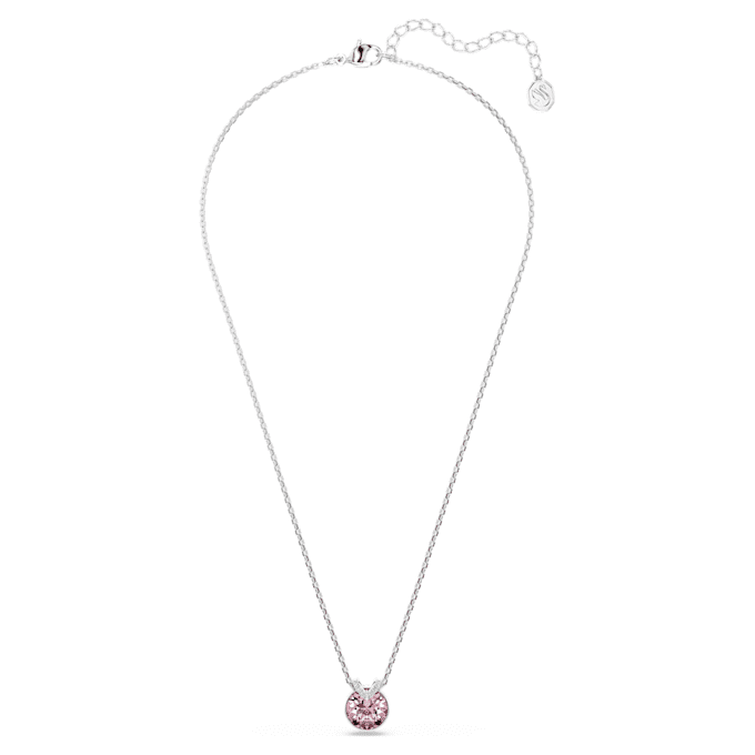 Bella V-hanger, ronde slijpvorm, roze, gerhodineerd Bella V-hanger, ronde slijpvorm, roze, gerhodineerd