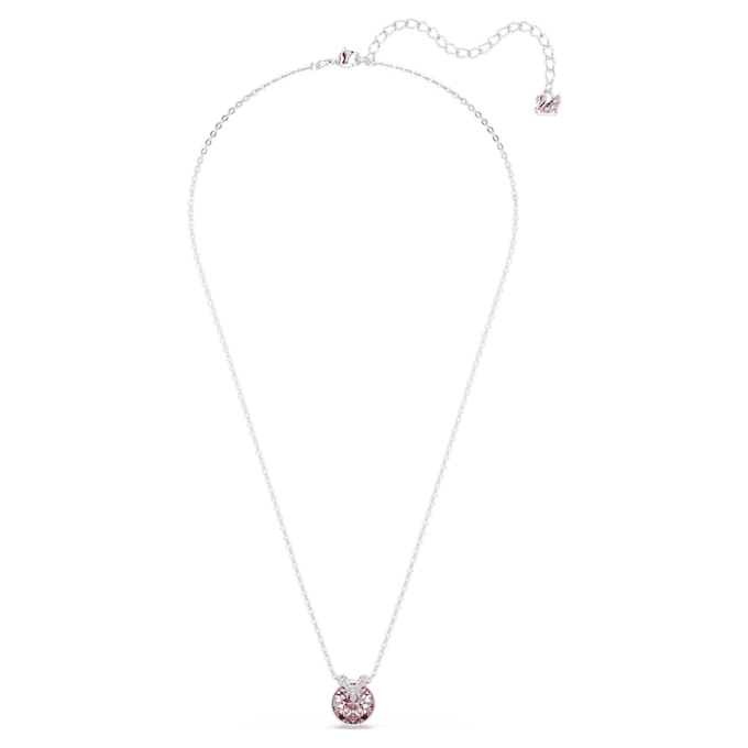 Bella V-hanger, ronde slijpvorm, roze, gerhodineerd Bella V-hanger, ronde slijpvorm, roze, gerhodineerd