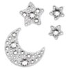Body Jewel-set (4), maan en ster, wit Body Jewel-set (4), maan en ster, wit