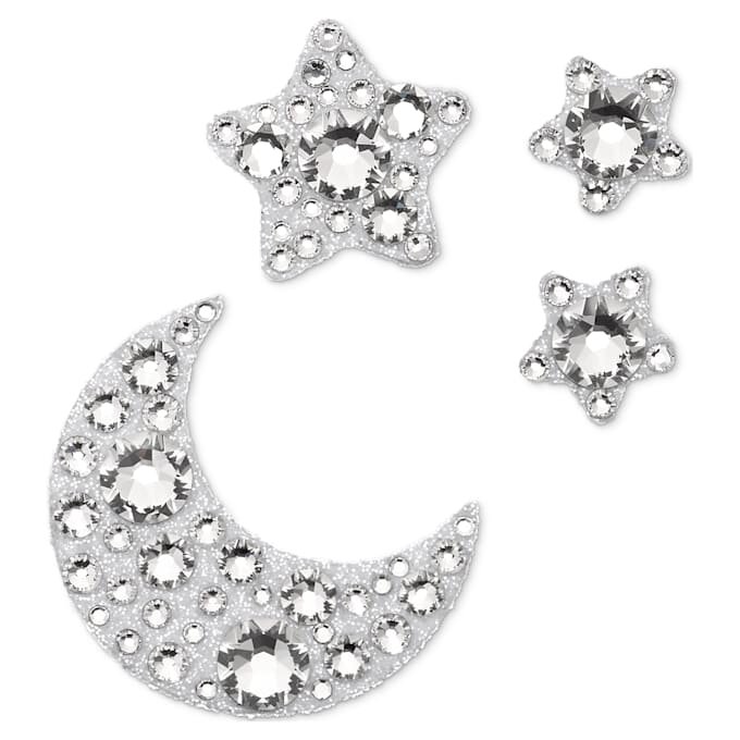 Body Jewel-set (4), maan en ster, wit Body Jewel-set (4), maan en ster, wit