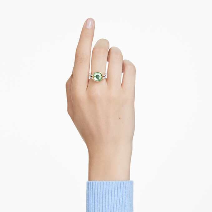 Chroma-ring met kussenslijpsel, veelkleurig, verguld Chroma-ring met kussenslijpsel, veelkleurig, verguld