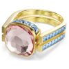 Chroma-ring met kussenslijpsel, veelkleurig, verguld Chroma-ring met kussenslijpsel, veelkleurig, verguld