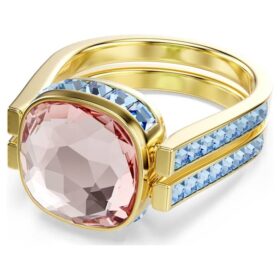 Chroma-ring met kussenslijpsel, veelkleurig, verguld