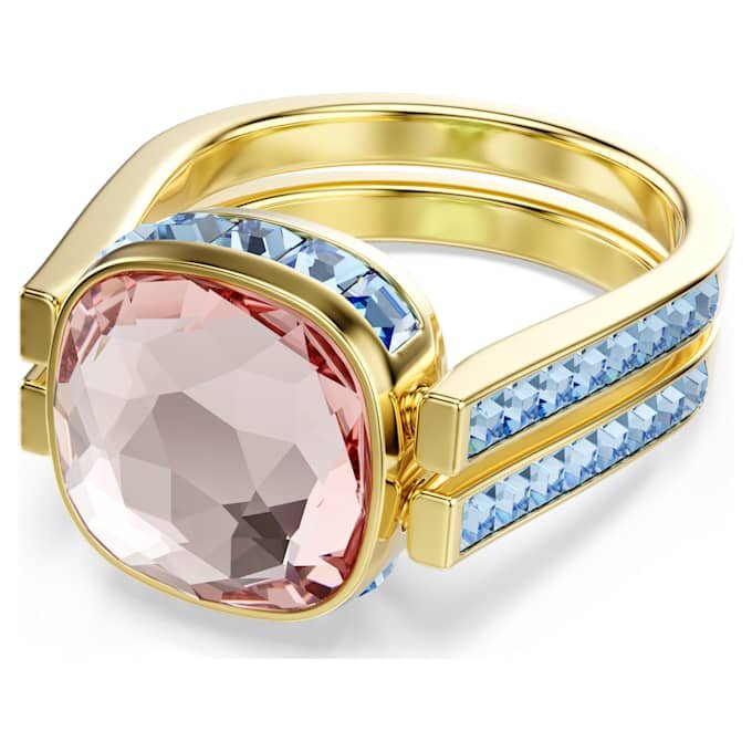 Chroma-ring met kussenslijpsel, veelkleurig, verguld Chroma-ring met kussenslijpsel, veelkleurig, verguld