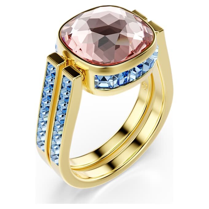 Chroma-ring met kussenslijpsel, veelkleurig, verguld Chroma-ring met kussenslijpsel, veelkleurig, verguld
