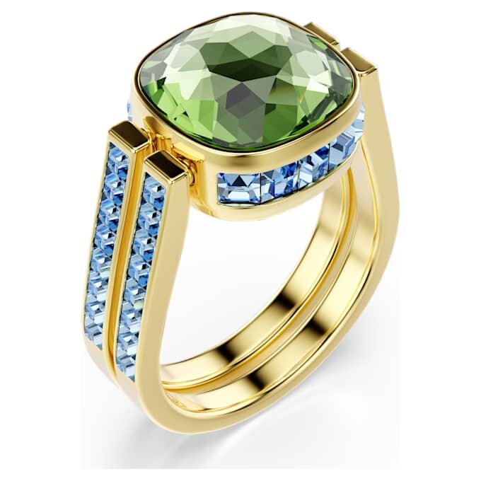 Chroma-ring met kussenslijpsel, veelkleurig, verguld Chroma-ring met kussenslijpsel, veelkleurig, verguld