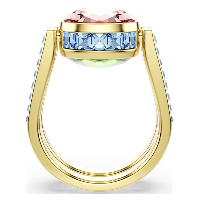 Chroma-ring met kussenslijpsel, veelkleurig, verguld Chroma-ring met kussenslijpsel, veelkleurig, verguld