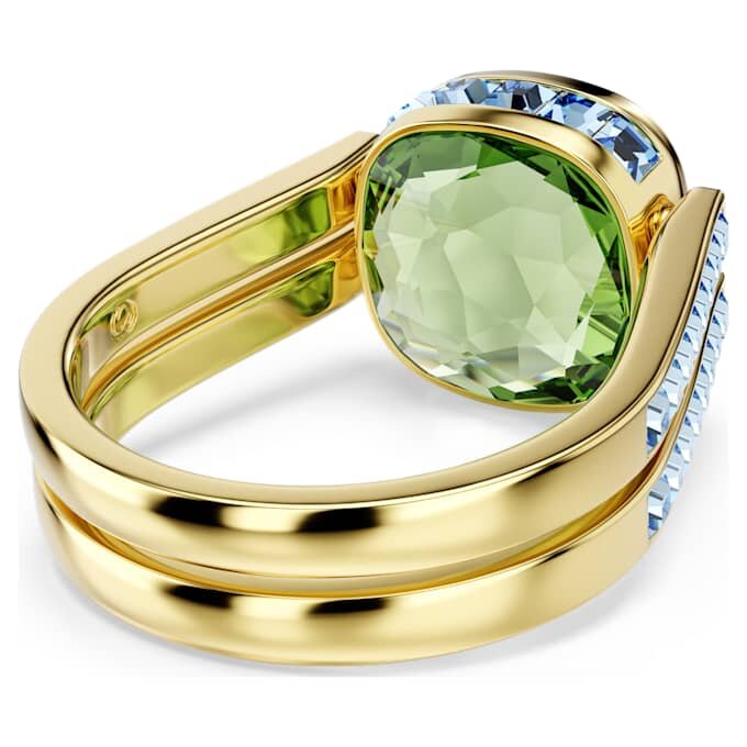 Chroma-ring met kussenslijpsel, veelkleurig, verguld Chroma-ring met kussenslijpsel, veelkleurig, verguld