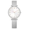 Clarica-horloge, Swiss Made, metalen armband, zilverkleurig, roestvrij staal