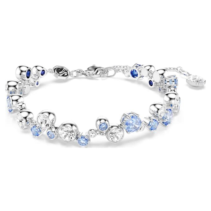 Constella-armband met gemengde slijpvormen, blauw, gerhodineerd Constella-armband met gemengde slijpvormen, blauw, gerhodineerd
