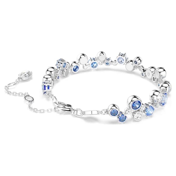 Constella-armband met gemengde slijpvormen, blauw, gerhodineerd Constella-armband met gemengde slijpvormen, blauw, gerhodineerd