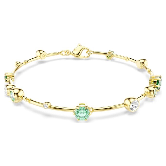 Constella-armband met gemengde slijpvormen, groen, verguld Constella-armband met gemengde slijpvormen, groen, verguld