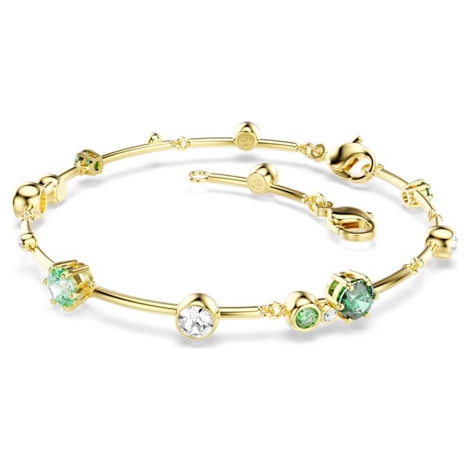 Constella-armband met gemengde slijpvormen, groen, verguld Constella-armband met gemengde slijpvormen, groen, verguld
