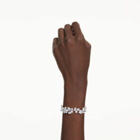 Constella-armband met gemengde slijpvormen, wit, gerhodineerd