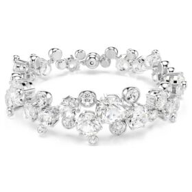 Constella-armband met gemengde slijpvormen, wit, gerhodineerd
