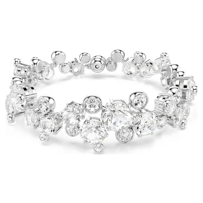 Constella-armband met gemengde slijpvormen, wit, gerhodineerd Constella-armband met gemengde slijpvormen, wit, gerhodineerd