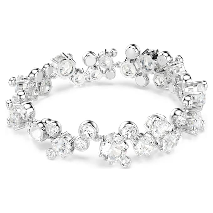 Constella-armband met gemengde slijpvormen, wit, gerhodineerd Constella-armband met gemengde slijpvormen, wit, gerhodineerd