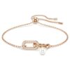 Constella-armband met kristallen parel, ronde slijpvorm, wit, roségoudkleurig verguld Constella-armband met kristallen parel, ronde slijpvorm, wit, roségoudkleurig verguld