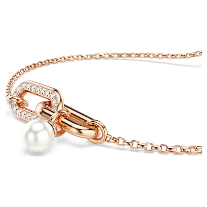 Constella-armband met kristallen parel, ronde slijpvorm, wit, roségoudkleurig verguld Constella-armband met kristallen parel, ronde slijpvorm, wit, roségoudkleurig verguld