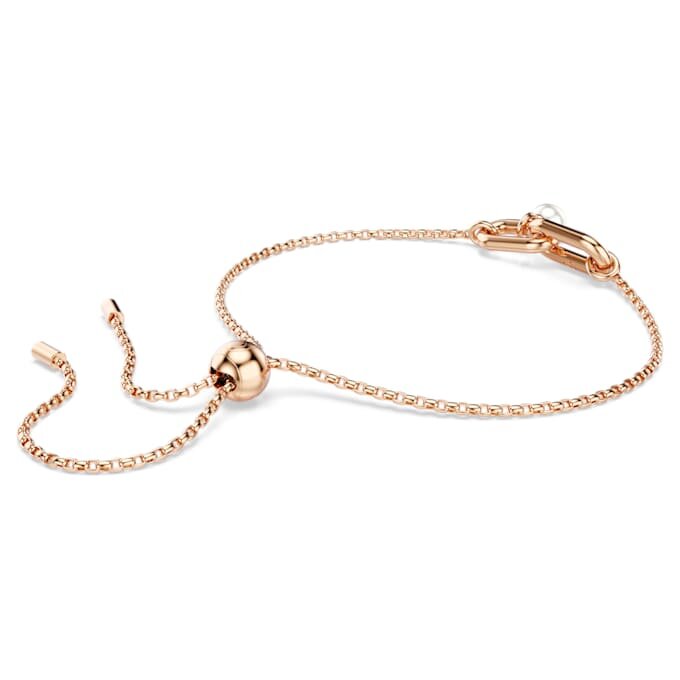 Constella-armband met kristallen parel, ronde slijpvorm, wit, roségoudkleurig verguld Constella-armband met kristallen parel, ronde slijpvorm, wit, roségoudkleurig verguld
