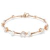 Constella-armband met kristallen parels, ronde slijpvormen, wit, roségoudkleurig verguld Constella-armband met kristallen parels, ronde slijpvormen, wit, roségoudkleurig verguld