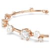 Constella-armband met kristallen parels, ronde slijpvormen, wit, roségoudkleurig verguld Constella-armband met kristallen parels, ronde slijpvormen, wit, roségoudkleurig verguld