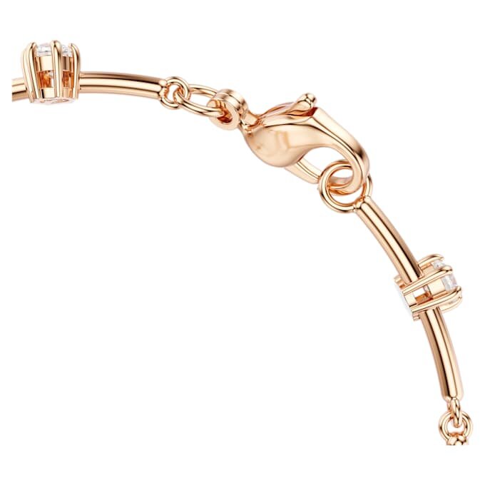 Constella-armband met kristallen parels, ronde slijpvormen, wit, roségoudkleurig verguld Constella-armband met kristallen parels, ronde slijpvormen, wit, roségoudkleurig verguld