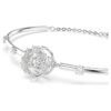 Constella-armband met ronde slijpvorm, dansende steen, wit, gerhodineerd