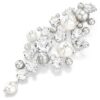 Constella-broche met kristallen parel, ronde slijpvorm, wit, gerhodineerd Constella-broche met kristallen parel, ronde slijpvorm, wit, gerhodineerd