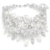 Constella-choker met kristallen parel, ronde slijpvorm, wit, gerhodineerd Constella-choker met kristallen parel, ronde slijpvorm, wit, gerhodineerd