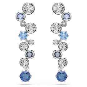 Constella druppeloorbellen met gemengde slijpvormen, blauw, gerhodineerd