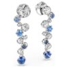 Constella druppeloorbellen met gemengde slijpvormen, blauw, gerhodineerd