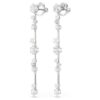 Constella hangende oorbellen met kristallen parels, ronde slijpvormen, wit, gerhodineerd Constella hangende oorbellen met kristallen parels, ronde slijpvormen, wit, gerhodineerd