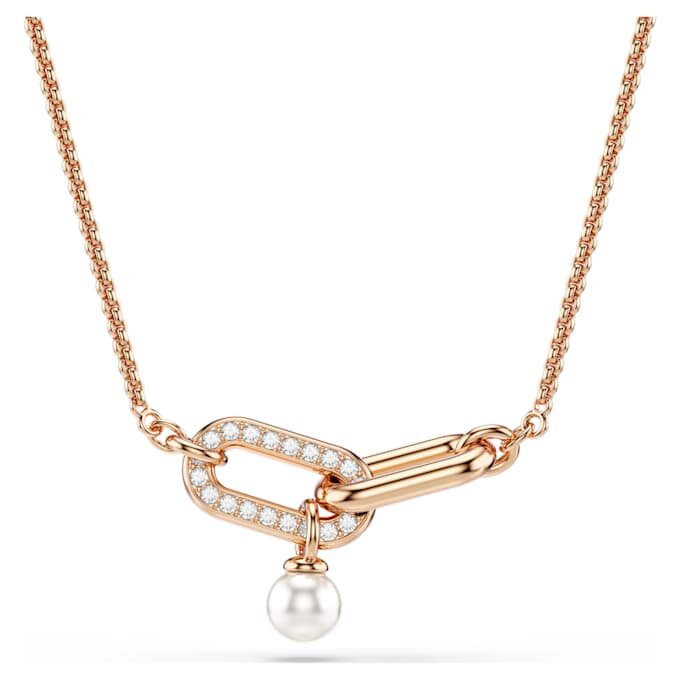 Constella-hanger met kristallen parel, ronde slijpvorm, wit, roségoudkleurig verguld Constella-hanger met kristallen parel, ronde slijpvorm, wit, roségoudkleurig verguld