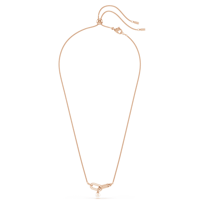 Constella-hanger met kristallen parel, ronde slijpvorm, wit, roségoudkleurig verguld Constella-hanger met kristallen parel, ronde slijpvorm, wit, roségoudkleurig verguld