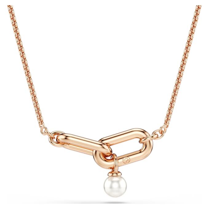 Constella-hanger met kristallen parel, ronde slijpvorm, wit, roségoudkleurig verguld Constella-hanger met kristallen parel, ronde slijpvorm, wit, roségoudkleurig verguld