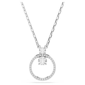 Constella hanger met pavé, ronde slijpvorm, wit, gerhodineerd