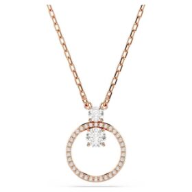 Constella-hanger met pavé, ronde slijpvorm, wit, roségoudkleurig verguld