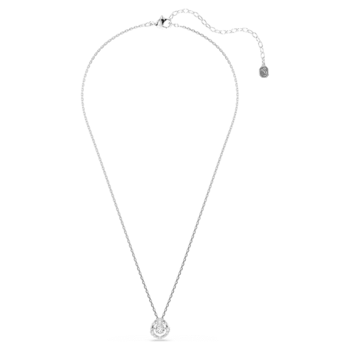 Constella-hanger met ronde slijpvorm, dansende steen, wit, gerhodineerd Constella-hanger met ronde slijpvorm, dansende steen, wit, gerhodineerd