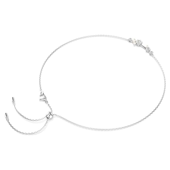 Constella-ketting Crystal Pearl, ronde slijpvormen, wit, gerhodineerd Constella-ketting Crystal Pearl, ronde slijpvormen, wit, gerhodineerd