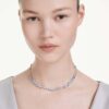 Constella-ketting met gemengde slijpvormen, blauw, gerhodineerd