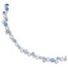 Constella-ketting met gemengde slijpvormen, blauw, gerhodineerd