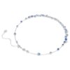 Constella-ketting met gemengde slijpvormen, blauw, gerhodineerd