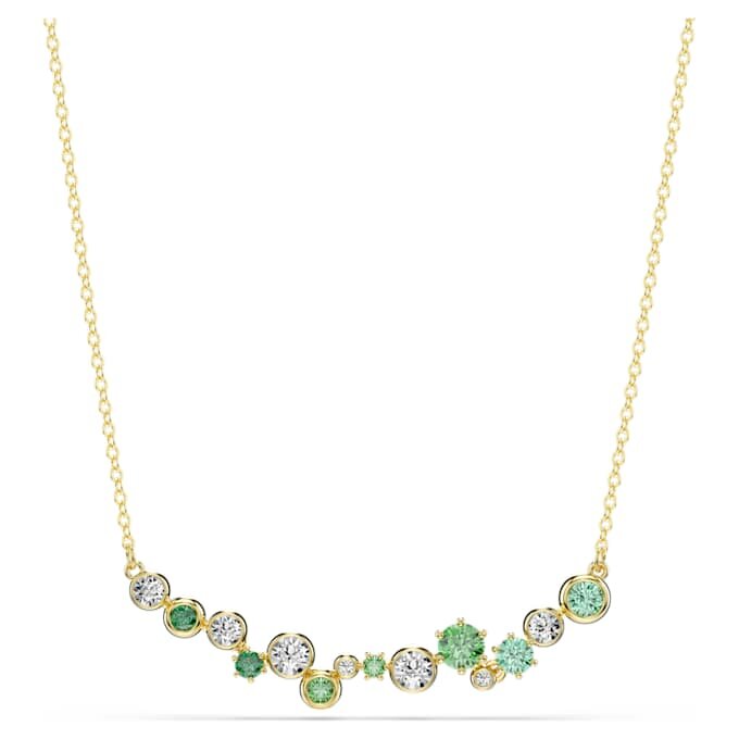 Constella-ketting met gemengde slijpvormen, groen, goudkleurig verguld Constella-ketting met gemengde slijpvormen, groen, goudkleurig verguld