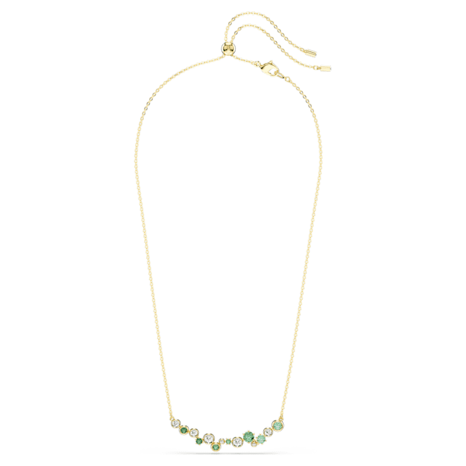 Constella-ketting met gemengde slijpvormen, groen, goudkleurig verguld Constella-ketting met gemengde slijpvormen, groen, goudkleurig verguld