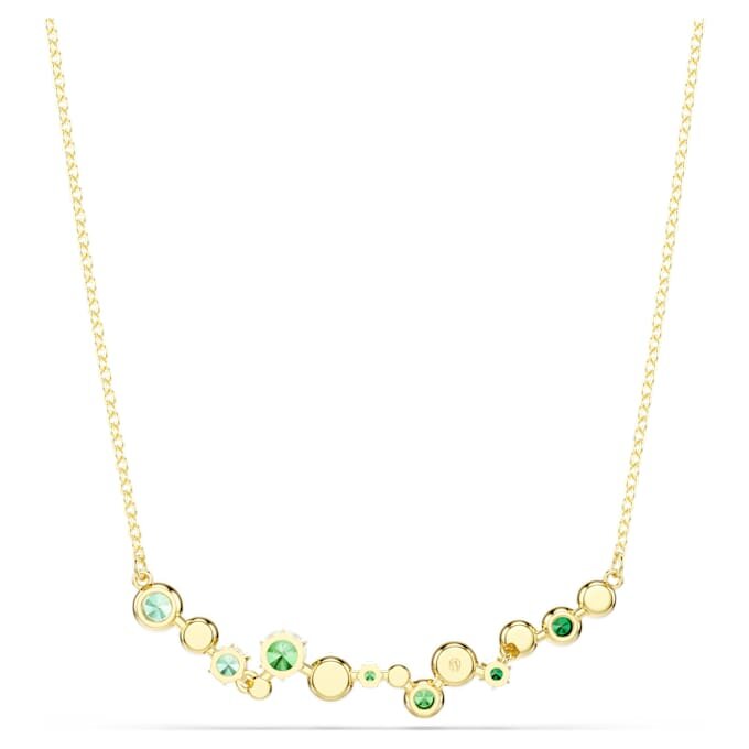 Constella-ketting met gemengde slijpvormen, groen, goudkleurig verguld Constella-ketting met gemengde slijpvormen, groen, goudkleurig verguld