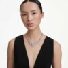 Constella-ketting met gemengde slijpvormen, sluiting, wit, gerhodineerd Constella-ketting met gemengde slijpvormen, sluiting, wit, gerhodineerd