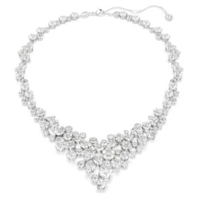 Constella-ketting met gemengde slijpvormen, sluiting, wit, gerhodineerd