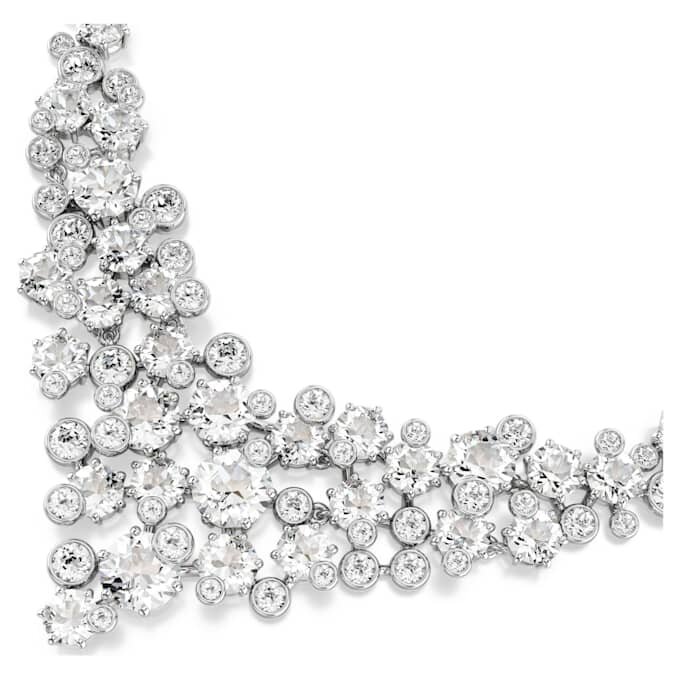 Constella-ketting met gemengde slijpvormen, sluiting, wit, gerhodineerd Constella-ketting met gemengde slijpvormen, sluiting, wit, gerhodineerd